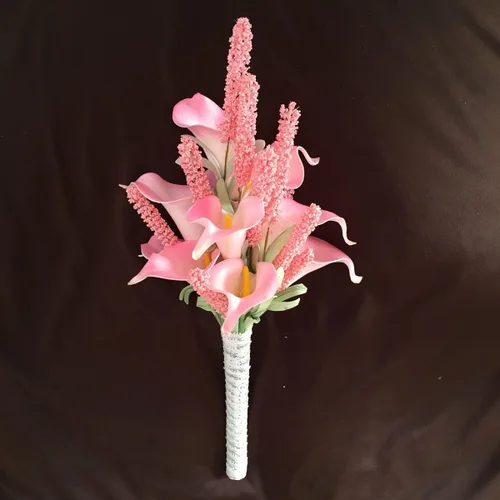 Miniatura 11 de Mini ramos de flores artificiales de 15 pulgadas con 10 tallos (Auroral)