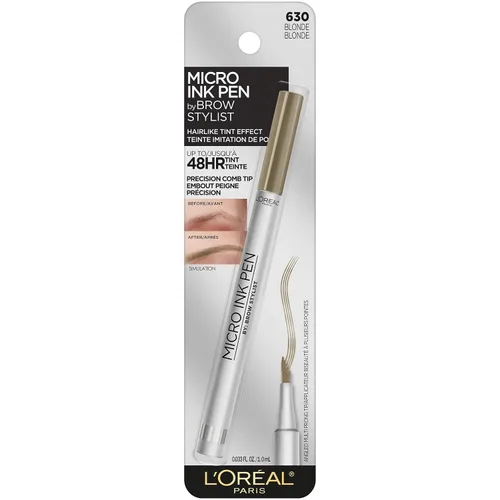 Miniatura 2 de L'Oreal Paris Micro Ink Pen de Brow Stylist, tinte de cejas de larga duración, efecto similar al cabello, hasta 48 horas de uso, punta de peine