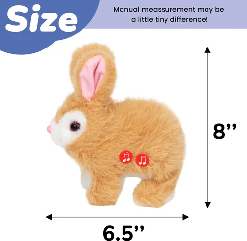 Miniatura 2 de Hopearl Juguete electrónico interactivo de conejo de peluche LED Hopping Rabbit Repeat What You Said para mascotas, juguete animado que canta, habla