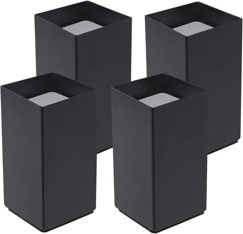 Miniatura 10 de Elevador cuadrado de acero para muebles, 4 piezas, color negro, altura de elevación de 1.97 a 2.75 pulgadas, se ajusta a patas de 1.5 pulgadas
