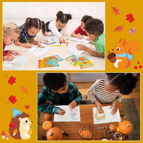 Miniatura 3 de 90shine 24 libros para colorear de otoño para niños, recuerdos de fiesta a granel para bolsas de regalos de 2-4, 3-5, 4-8 años