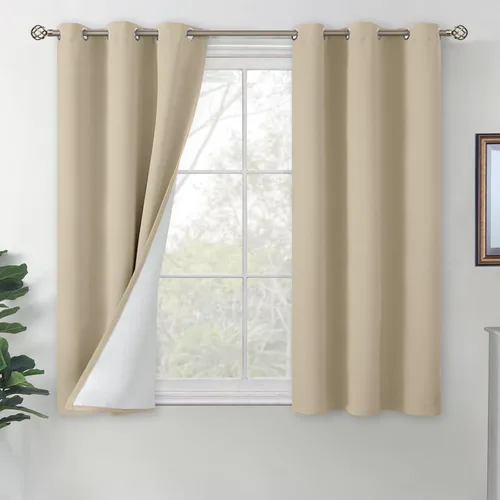 Miniatura 8 de BGment Cortinas opacas cortas de 30 pulgadas de largo, 2 paneles de cortinas 100% de oscurecimiento de la habitación para ventanas pequeñas