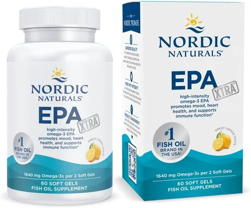 Nordic Naturals EPA Xtra, sabor a limón - 60 geles blandos - 1640 mg de Omega-3 - Fórmula de EPA de alta intensidad para un estado de ánimo