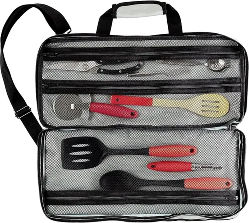 Miniatura 3 de EVERPRIDE - Bolsa para cuchillos de chef con capacidad para 20 cuchillos MÁS compartimento grande con cremallera para herramientas de cocina – Bolsa
