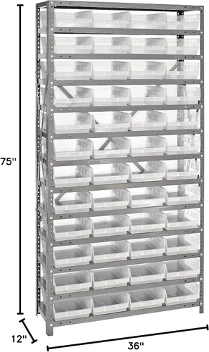Miniatura 439 de Quantum QSBU-245BK Heavy Duty Shelving Unit with (7) Shelves and (24) QUS245 Black Bins for Garage Warehouse Storage Distribution 400 lb Load