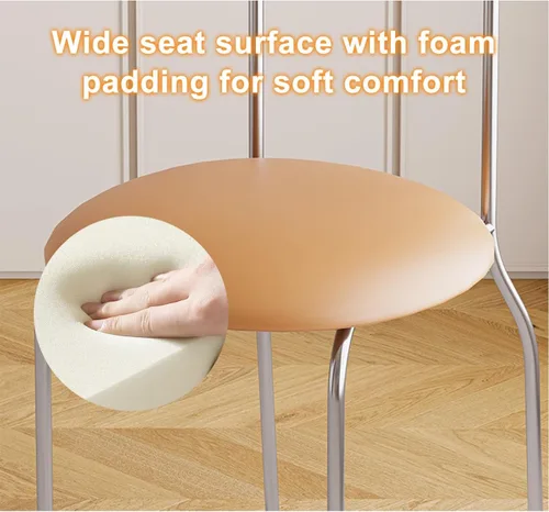 Miniatura 5 de LEIYTFE Silla de comedor minimalista moderna nórdica para recepción, cojín de cuero y respaldo, silla de lectura para sala de estudio y balcón Negro
