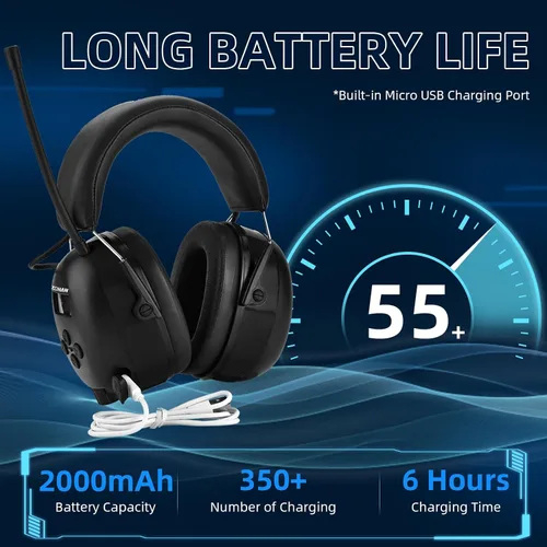 Miniatura 4 de ZOHAN AM/FM Radio Headphone with Digital Display,Ear Protection Noise Reduction Earmuffs,Comfortable Hearing Protector