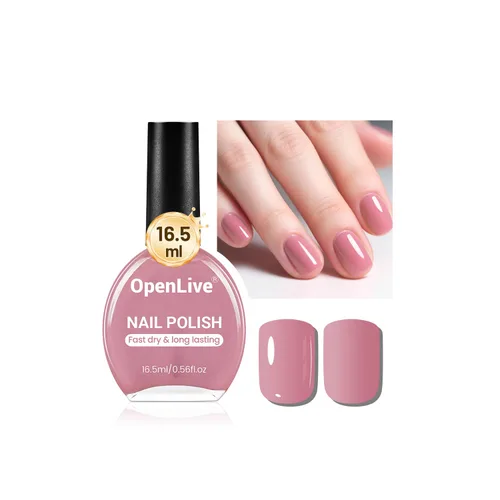 OpenLive 16.5ml Esmalte de uñas rosa polvoriento de secado rápido de gran volumen, rosa claro, esmalte de uñas de secado rápido y color duradero,