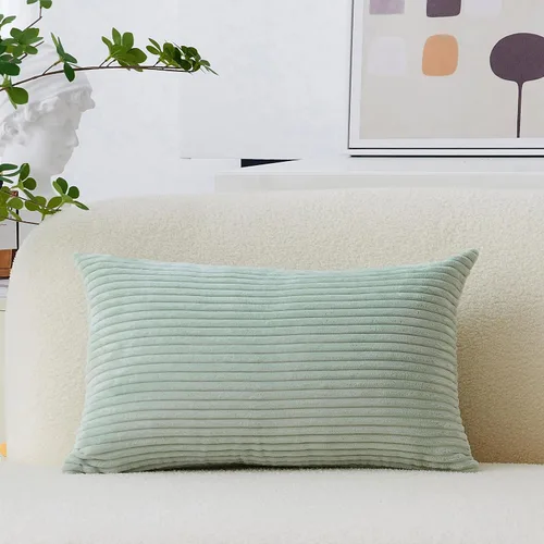 Miniatura 58 de Home Brilliant Funda de cojín decorativo amarillo mostaza 18x18 de pana acanalada suave a rayas decoración de otoño para sofá cama decoración
