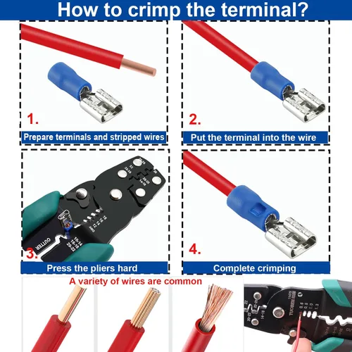 Miniatura 5 de Tnisesm Kit surtido de conectores de crimpado de alambre aislado con anillo, pala, tope, desconexión rápida, terminales de cable automotriz de 280