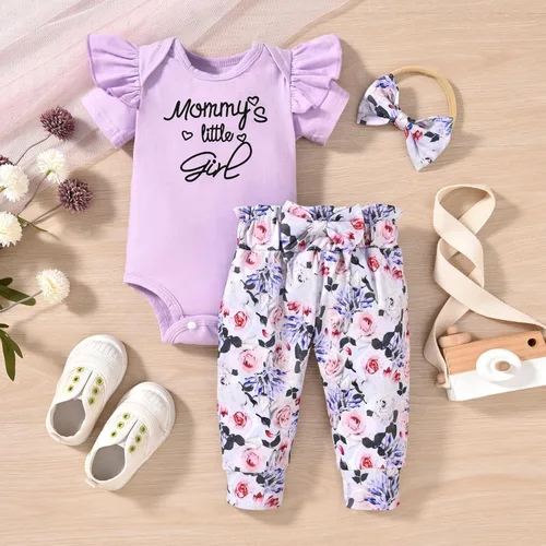 Miniatura 2 de fioukiay Conjunto de ropa de verano para bebés y niñas recién nacidas prematuros, mameluco, pantalones, diadema, conjunto de ropa para el verano