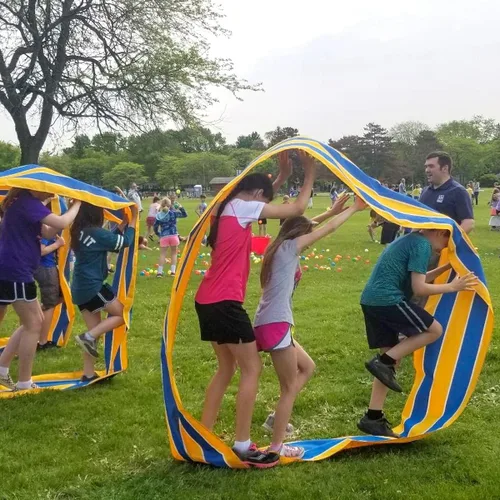 Kinden Juegos de trabajo en equipo, alfombrilla de aprendizaje grupal, diversión, juego de correr para niños y adultos, juego de día de campo