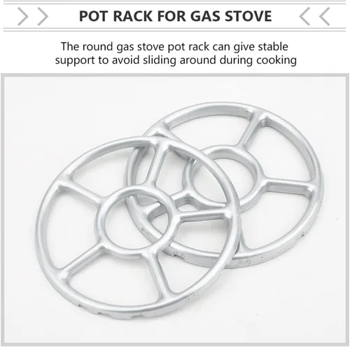 Miniatura 5 de SOLUSTRE Estantes de soporte para estufa de gas de 6.10 pulgadas, anillos de wok antideslizantes de acero galvanizado, accesorios universales
