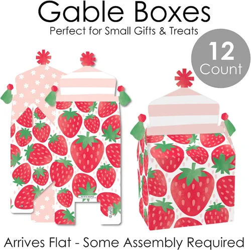 Miniatura 4 de Big Dot of Happiness Berry Sweet Strawberry - Caja de golosinas para fiestas de cumpleaños con temática de frutas o baby shower, cajas a dos aguas