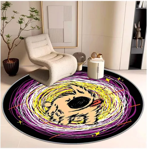 Miniatura 12 de Tapete para silla, alfombra de pelo corto para oficina, antideslizante, que reduce el ruido, alfombra redonda de 47 pulgadas, alfombra decorativa