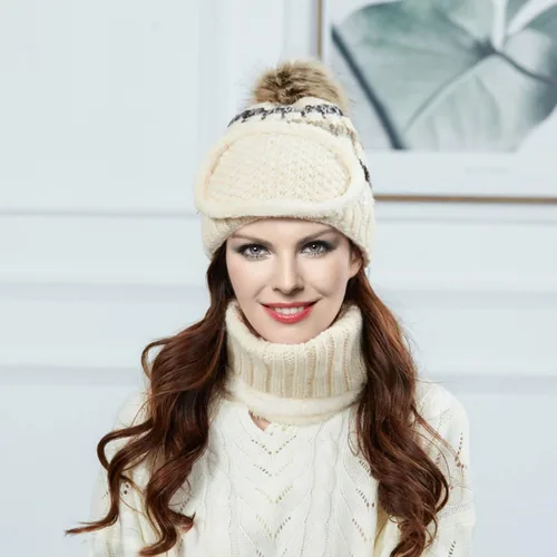 Miniatura 4 de Winter Hats for Women Fleece Lined Knit Hat and Scarf Set Warm Soft Beanies Hats