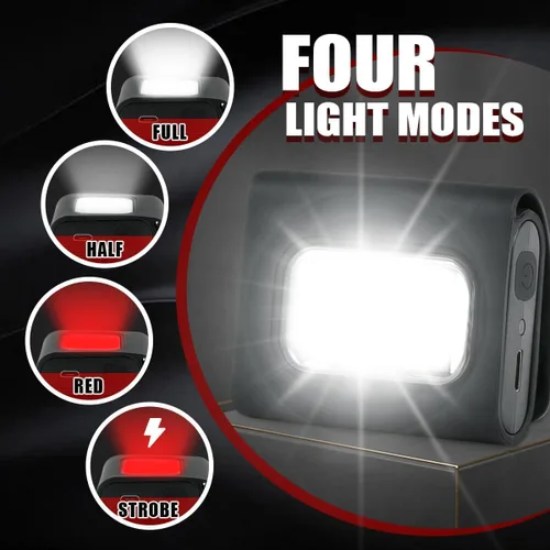 Miniatura 2 de GOANDO 2 Pack Safety Jogging LED Light, Black, Water Resistant, 4 Modes, USB Charging, Strong Magnetic Clip for Night Running, Walking, Hiking