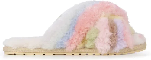 Miniatura 4 de EMU Australia Mayberry Rainbow - Pantuflas de piel de oveja para mujer, Arco iris
