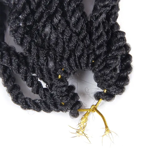 Miniatura 4 de Trenzas de cabello ondulado senegalés de 14 pulgadas, extensiones de cabello sintético rizado con extremos ondulados, cabello trenzado trenzado