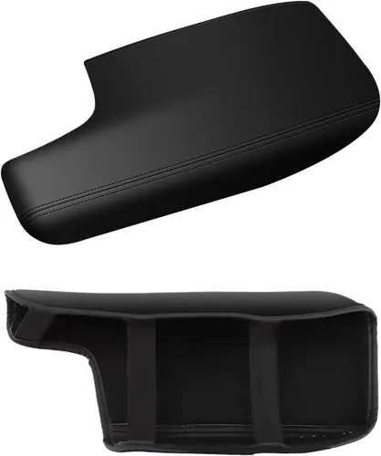 Miniatura 11 de AOMSAZTO Fundas para consola para 2008-2014 Toyota Highlander Fundas para reposabrazos para Toyota Highlander Negro con costuras negras