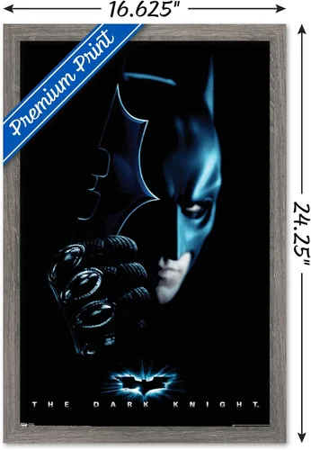 Miniatura 3 de Trends International DC Comics Movie - Póster de pared de Batman con Batarang, 14.725 x 22.375 pulgadas, versión enmarcada de madera de granero