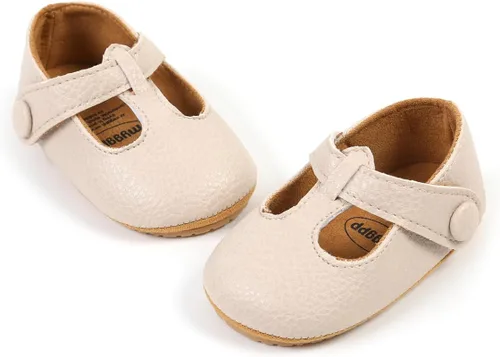 Miniatura 3 de Timatego Zapatos planos Mary Jane para bebé, con lazo de encaje, suela suave, antideslizante, para recién nacido, para primeros pasos, boda