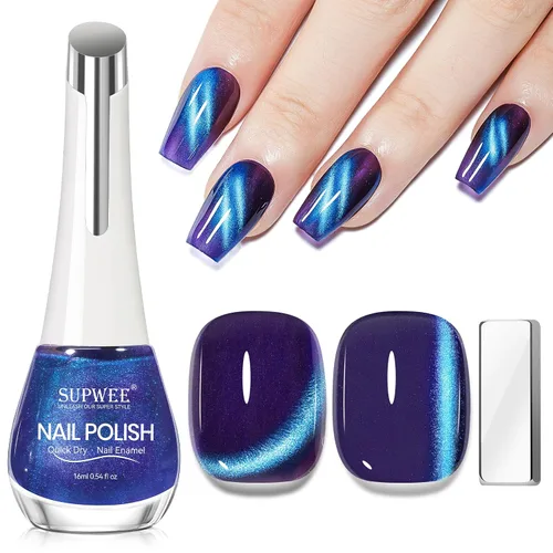 Miniatura 22 de Esmalte de uñas de ojo de gato con perla de sirena, secado rápido, esmalte de uñas magnético sin gel con imán, esmalte de uñas de ojo de gato