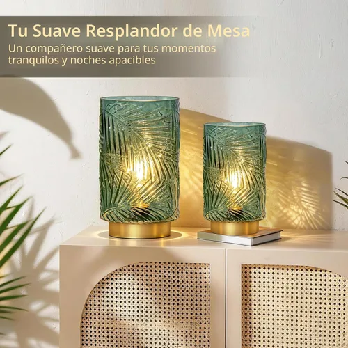 Miniatura 2 de Lámpara de mesa con pilas, lámparas inalámbricas para decoración del hogar, luz nocturna a pilas con bombilla LED con temporizador, luces