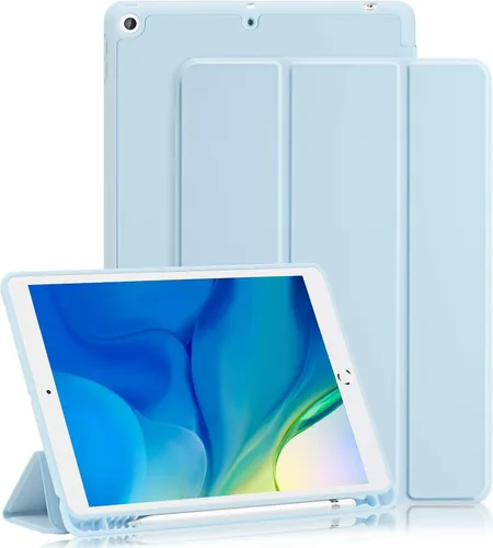 Miniatura 20 de Funda para iPad 8ª/7ª generación (2020/2019) iPad 10.2 pulgadas con soporte para lápices [encendido/apagado] funda protectora con soporte magnetico
