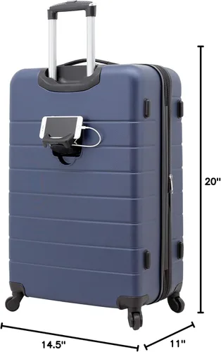Miniatura 13 de Wrangler - Juego de piezas de equipaje inteligente con portavasos y puerto USB, Azul marino