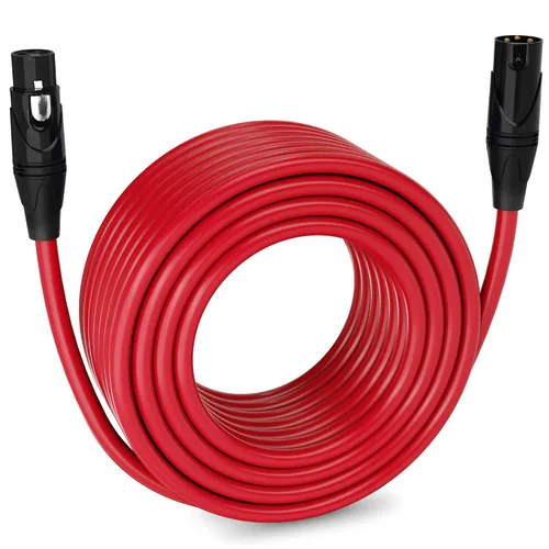 Miniatura 150 de LyxPro Cable de micrófono XLR hembra a macho de ángulo recto de 3 pines de 1.5 pies para altavoces amplificados, interfaz de audio, rendimiento