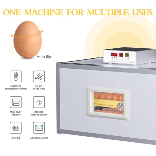 Miniatura 5 de Incubadora de huevos, incubadora de huevos de granja con giro automático de huevos y control de humedad, máquina industrial de crianza de pollo