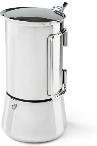 Miniatura 3 de GSI Outdoors 6 tazas de acero inoxidable Moka para estufa de café expreso para camping, viajes y cabaña