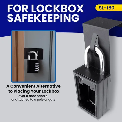 Miniatura 4 de ShurLok SL-180 Caja de seguridad sobre puerta soporta, color negro