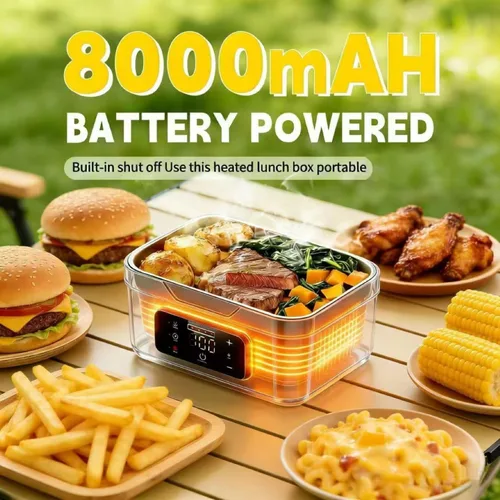 Miniatura 2 de Lonchera térmica – Fiambrera eléctrica para alimentos, calentador de alimentos portátil para el trabajo y los viajes, lonchera calentable caliente