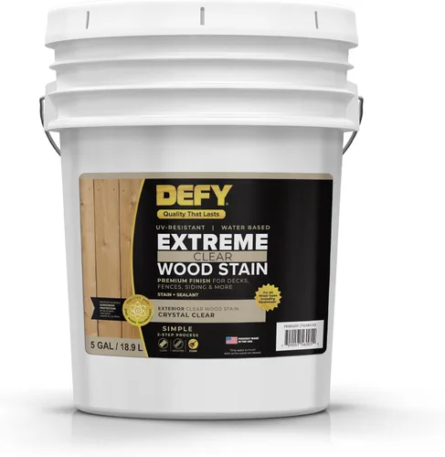 Miniatura 16 de DEFY Barniz y Sellador de Madera Extremo Todo en Uno - 1 Galón de Recubrimiento Impermeable Semitransparente para Todos los Tipos de Madera - Gris