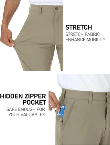 Miniatura 2 de SPECIALMAGIC Pantalones de golf elásticos para hombre, vestido de ajuste relajado, impermeable, casual, de secado rápido, pantalones de trabajo
