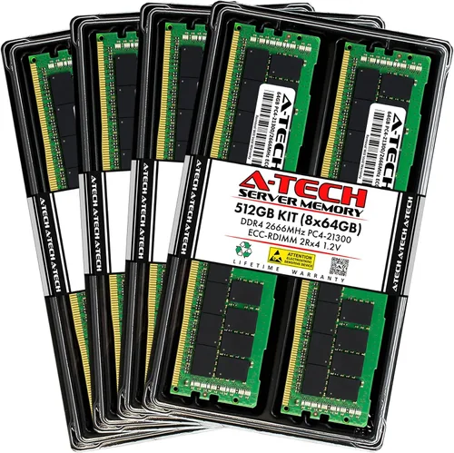 Miniatura 112 de A-Tech 4GB DDR4 2133MHz PC4-17000 ECC RDIMM 1Rx8 Single Rank 1.2V ECC Registered DIMM de 288 pines Módulo de actualización de memoria RAM