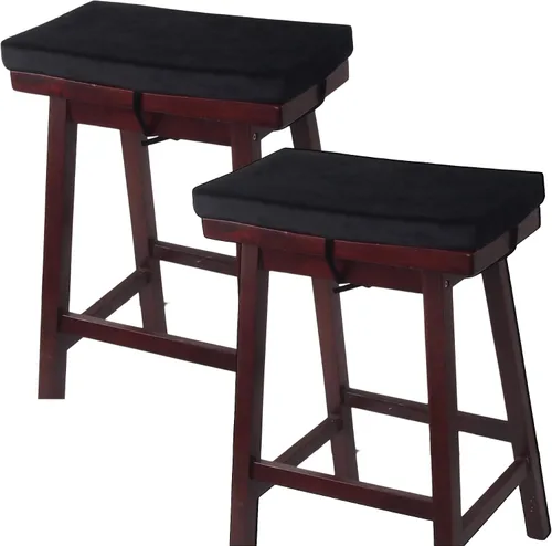 Augld Paquete de 2 cojines lavables para taburete de silla de montar, antideslizantes, rectangulares, acolchados, para taburete de bar, 9.5 x 18