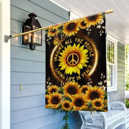 Miniatura 21 de Banderas PSL318F - Bandera hippie de personas que viven la vida en paz PSL318F, bandera de jardín (11.5 x 17.5 pulgadas), banderas de jardín de casa