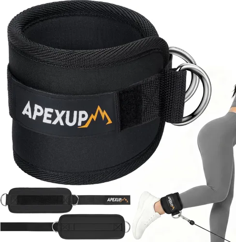 APEXUP Correa de tobillo para máquina de cable, bandas de resistencia de tobillo, correas de tobillo de patada hacia atrás con cable para gimnasio,