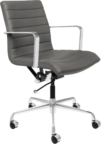 Miniatura 15 de Laura Davidson Furniture SOHO II Silla de oficina acanalada, silla de escritorio con respaldo medio, diseño ergonómico con reposabrazos y giratorio