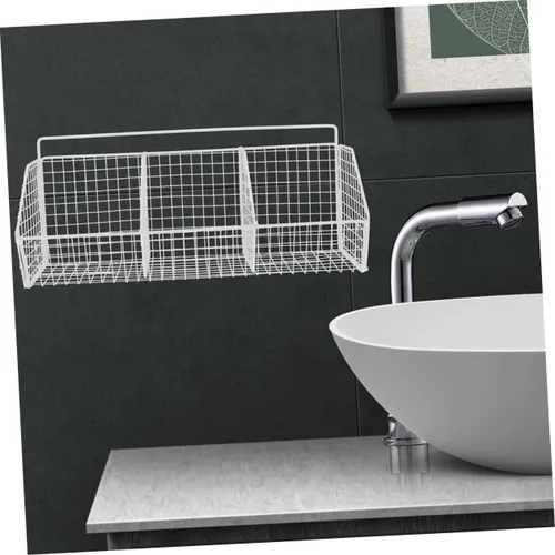 Miniatura 9 de 2 cestas de almacenamiento de cocina de montaje en pared, organizador colgante de acero al carbono con estructura de malla para frescura y ahorro