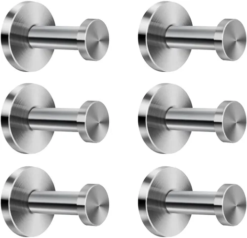 Miniatura 12 de Ganchos cortos de acero inoxidable cepillado para toallas de baño, gancho de montaje en pared súper resistente, apto para dormitorio, sala de estar