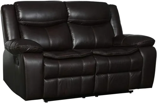 Miniatura 10 de Blackjack Furniture Marsden - Sofá biplaza reclinable de cuero moderno para sala de estar, gris plomo