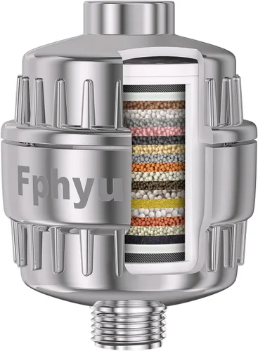 Filtro de Ducha Mejorado, Cabezal de Filtro de Ducha para Agua Dura, Filtro de Cabezal de Ducha de 20 Etapas Elimina el 99% del Cloro, Fluoruro,