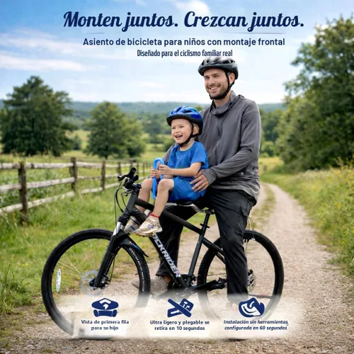 Miniatura 2 de UrRider Asiento de bicicleta para niños, asiento de bicicleta para niños de montaje frontal, apto para bicicletas de montaña, bicicletas de crucero
