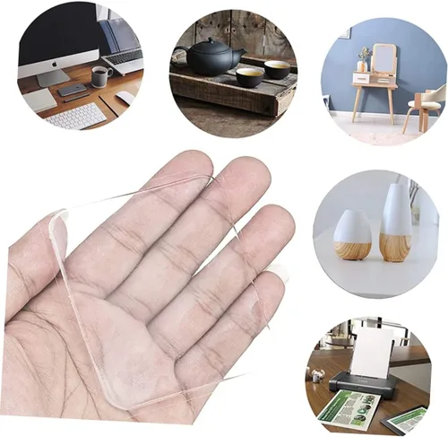 Miniatura 8 de 4 almohadillas de gel fijas, almohadillas de gel fijas, almohadillas de agarre adhesivas, alfombrilla transparente resistente a terremotos, gel