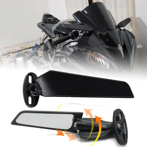 Para Suzuki GSXR 600 750 1000 GSX1300R GSX650F GSX-R motocicleta ajustable giratorio espejo retrovisor modificado viento ala espejo retrovisor