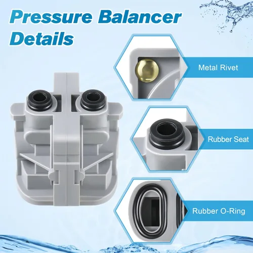Miniatura 5 de Dreyoo Cartucho de equilibrio de presión de 4 piezas y conjunto de vástago de válvula, compatible con 971-2500 y 974-2910, compatible con válvula